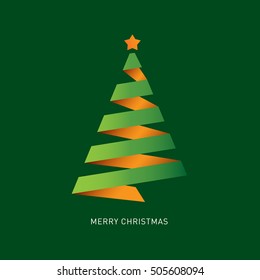 Green Christmas Tree. Vector Illustration.