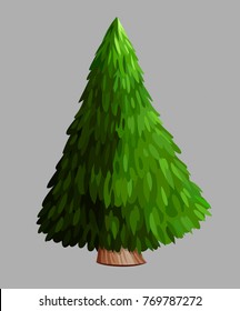 Green christmas tree. Vector illustration