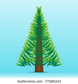 green Christmas tree. Vector illustration design.
