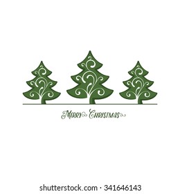 Green Christmas Trees isolated