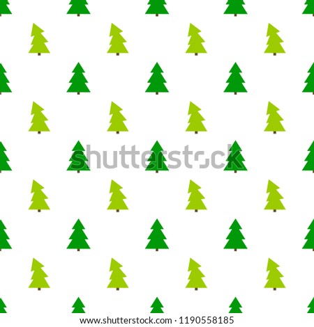 Green Christmas trees pattern on white background. Vector illustration