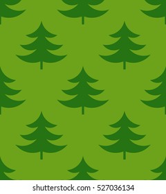 Green Christmas trees seamless pattern illustration