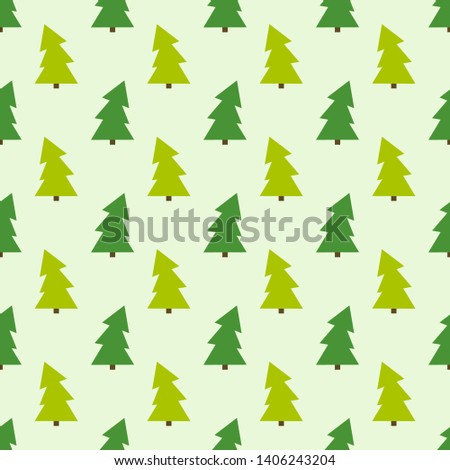Green Christmas trees seamless pattern. Vector illustration