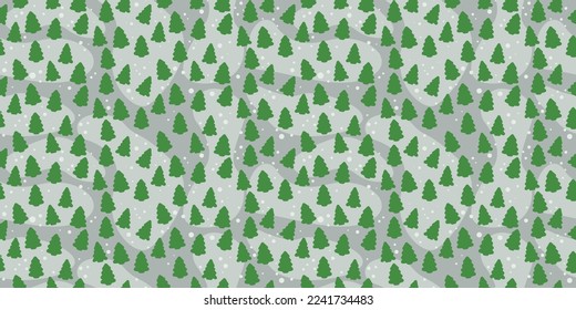 Árboles verdes de Navidad sin costura para textiles o envoltura de regalo, papel pintado. Para ilustraciones impresas y elegantes. Aplicación sobre almohadas, textiles, embalaje, cuadernos.