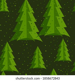 green Christmas tree.vector illustration.for greeting cards, banners, t-shirt print design, wall poster.seamless pattern