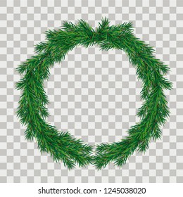 Green christmas twigs with on the checked background. Eps 10 vector file.