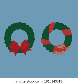 green Christmas wreaths with different arrangements