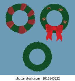 green Christmas wreaths with different arrangements
