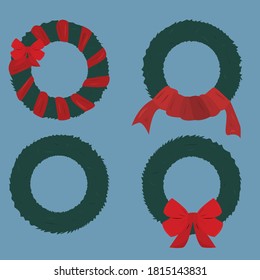 green Christmas wreaths with different arrangements