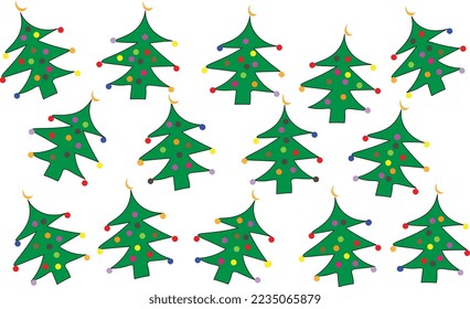 grüner Weihnachtsbaum, weißer Hintergrund, Vektorgrafik