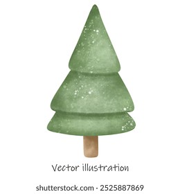 Groene kerstboom decoraties met aquarel