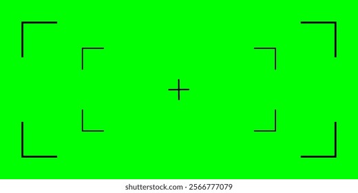 Green chroma background with motion tracking crosses. Vector template for chromakey video projects. Ideal for film and studio production.