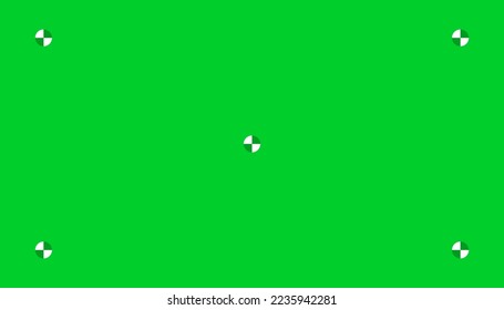 Fondo de pantalla de la tecla de croma verde con marcadores de seguimiento, vector.