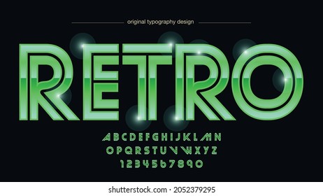 Green Chrome Elegant Vibrant Vintage Metallic Artistic Font Typography