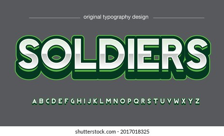 Green Chrome Futuristic Gaming 3d Typography
