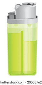 Green cigarette lighter vector isolated