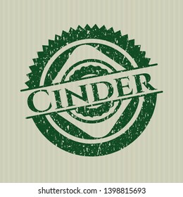Green Cinder distressed rubber seal with grunge texture