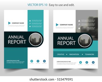 Green circle abstract annual report Brochure design template vector. Business Flyers infographic magazine poster.Abstract layout template ,Book Cover presentation portfolio.