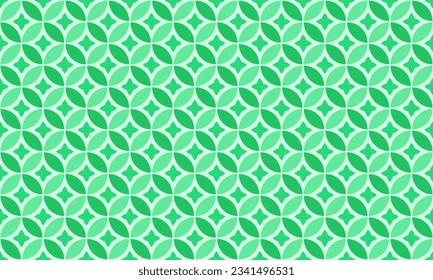 Green circle abstract geometric seamless pattern. Vector Repeating Texture.