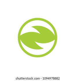 green circle arrow negative space design vector