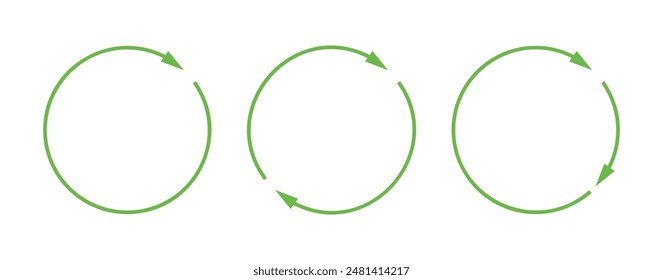 Grüne Kreis-Pfeile Vektor-Symbole.