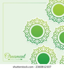Green circle border pattern background