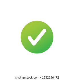 Green circle with checkmark icon vector illustration isolated on white background