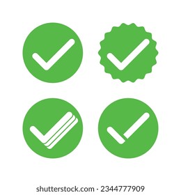Green Circle Checkmark Tick Verified Badge Icon Logo Symbol Vector