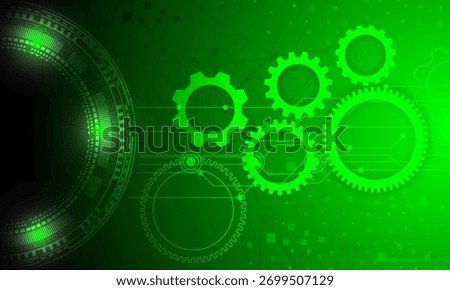 green circle ciruit networking electronic cyberspace with polygon lines conecting abstrac high technology background