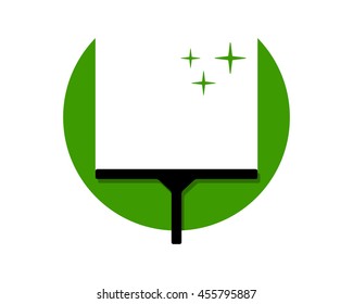 green circle cleaners wiper image vector icon 