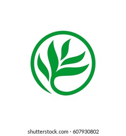 Green circle floral logo template Illustration Design. Vector EPS 10.