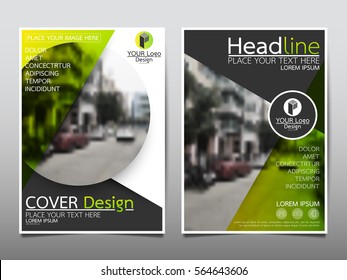 Green circle flyer cover business brochure vector design, Leaflet advertising abstract background, Modern poster magazine layout template, Annual report for presentation.