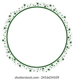 Marco de círculo verde con icono de estrella de esparkling verde Vector 2