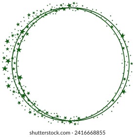 Marco de círculo verde con icono de estrella de esparkling verde Vector 7