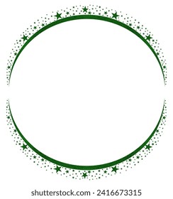 Green Circle Frame with Green Sparkling Star clipart icon Vector 10