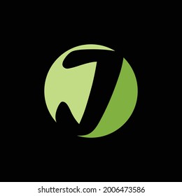 Green circle fresh design of J initial letter logo template, perfect for children, learn, typography, etc