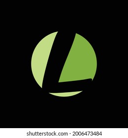 Green circle fresh design of L initial letter logo template, perfect for children, learn, typography, etc
