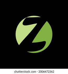 Green circle fresh design of Z initial letter logo template, perfect for children, learn, typography, etc