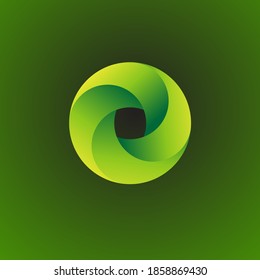 Green circle gradient logo design, Vector EPS10