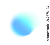 Green circle gradient noise gradation. Abstract color watercolor blur mesh shape on white background. Gradient aura, grain neon blob with noise effect vector illustration.
