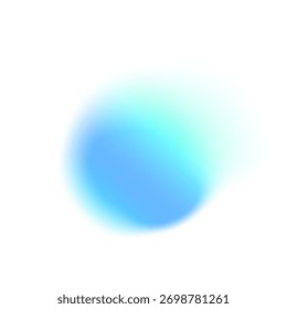 Gradientenrauschabstufung des grünen Kreises. Abstrakte Farbe Aquarell unscharfe Mesh-Form auf weißem Hintergrund. Farbverlauf-Aura, Neonfleck mit Rauscheffekt, Vektorgrafik.