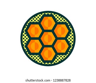 green circle hexagon honeycomb