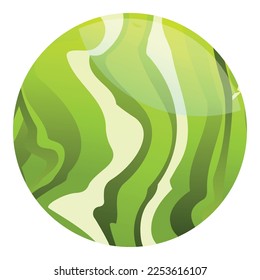 Green circle icon cartoon vector. Drop ball. Sphere gradient