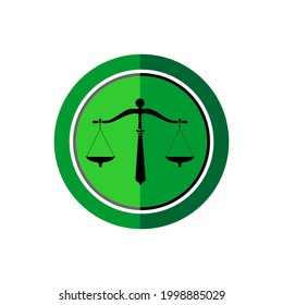 diseño de vector de círculo verde y símbolo de justicia