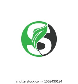 Green Circle Leaf Letter S Modern Alphabet Logo Vector. Circle Leaf Letter Logo.