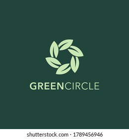 Green circle logo. Vector illustration.