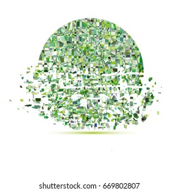 green circle with many fragments