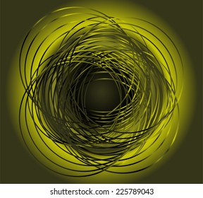 Green circle in motion rotating vector 