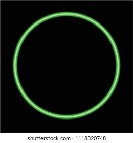 Green circle neon light background. ( vector )