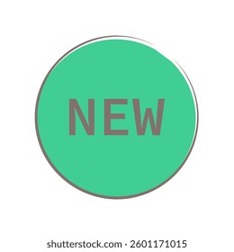 Green circle with new text on white background